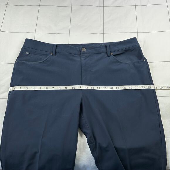 7 Diamonds Pants Mens 38 Navy Blue Performance Chino Slim Fit Stretch Work Golf - Picture 9 of 13